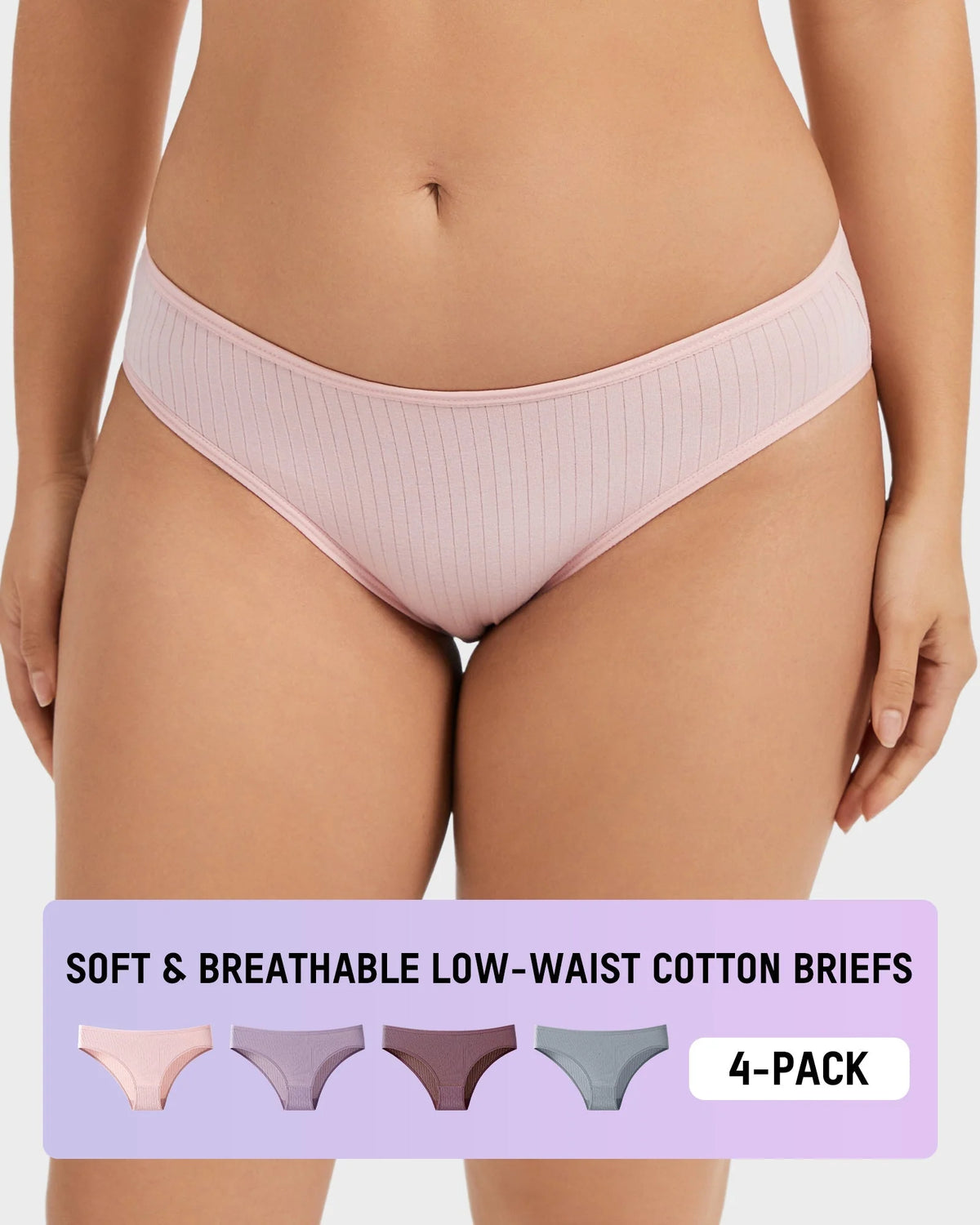 Cotton Low-Waist Briefs 4 Pack B538