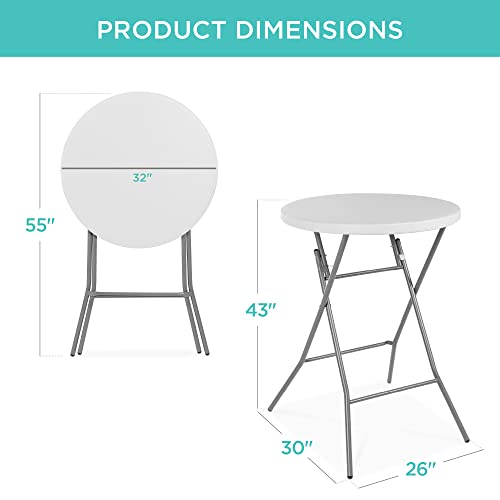 32in Round Folding Bar Height Table White P633132