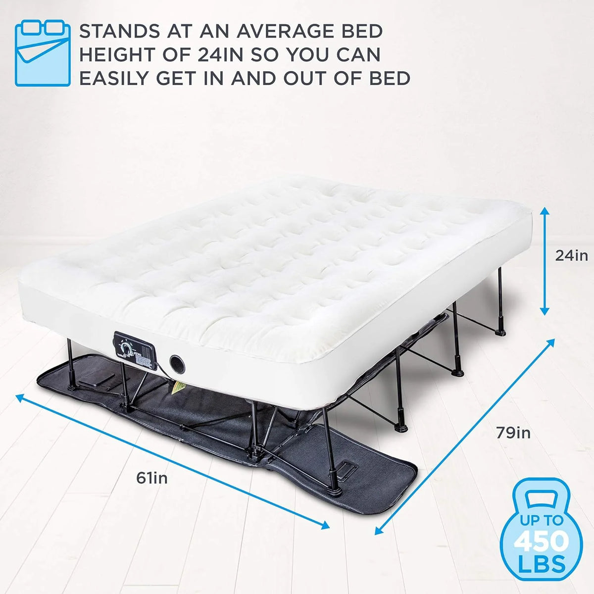 Self Inflating Twin Air Mattress with Built In Pump Y64063