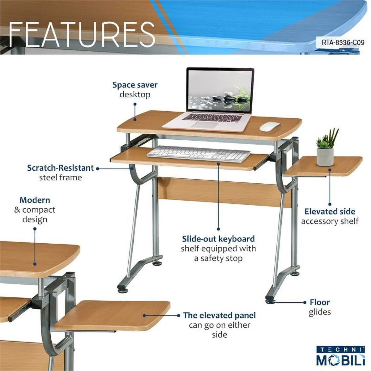 Cherry Wood Computer Desk B9872