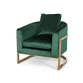 Emerald Velvet Armchair with Stainless Steel Frame L963522
