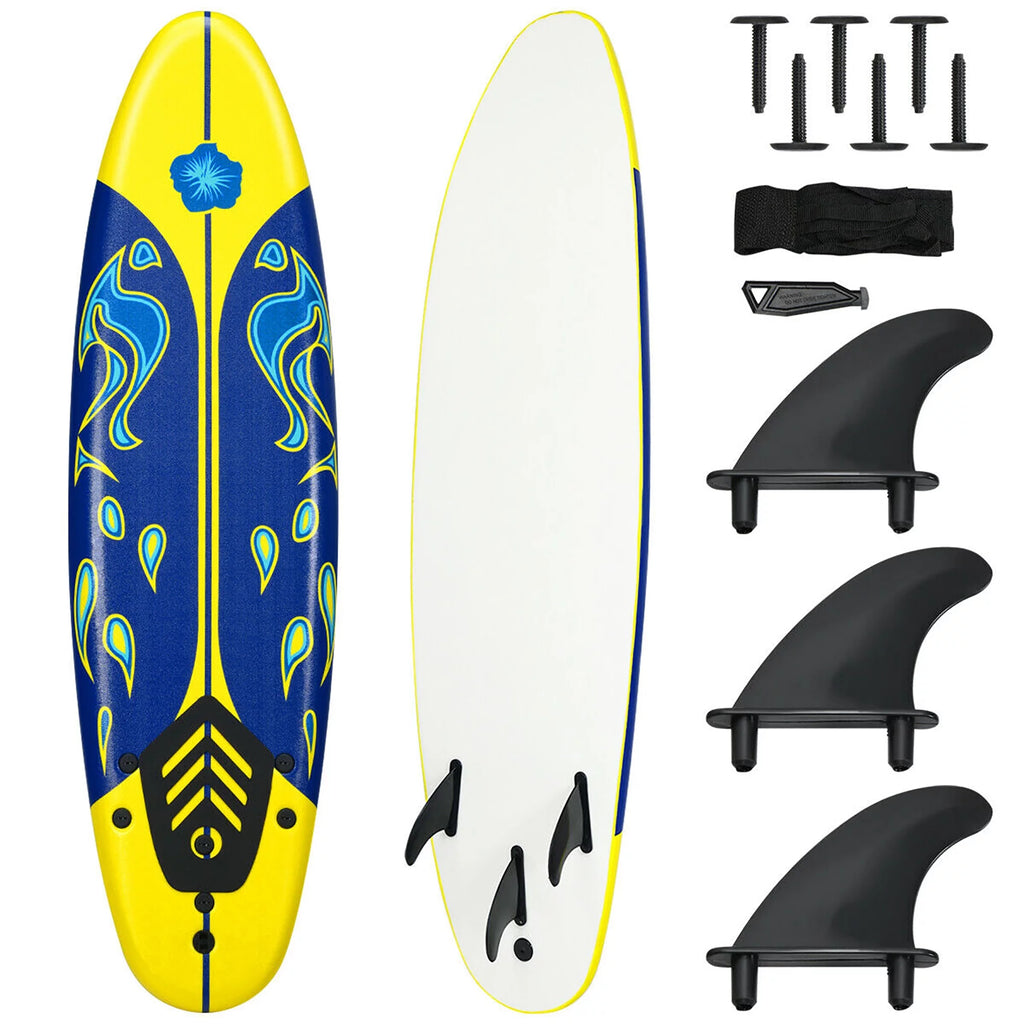 Surfboard Foamie Body Surfing Board with Fins & Leash P3837