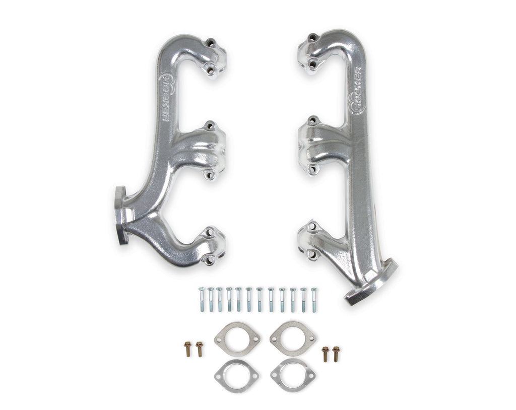 Cast Iron Exhaust Manifolds 2-1/2" Outlet Silver Ceramic Coated Y640799