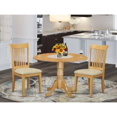 Solid Wood Rubberwood Dining Set, 3 Pieces: 1 Table, 2 Chairs H369