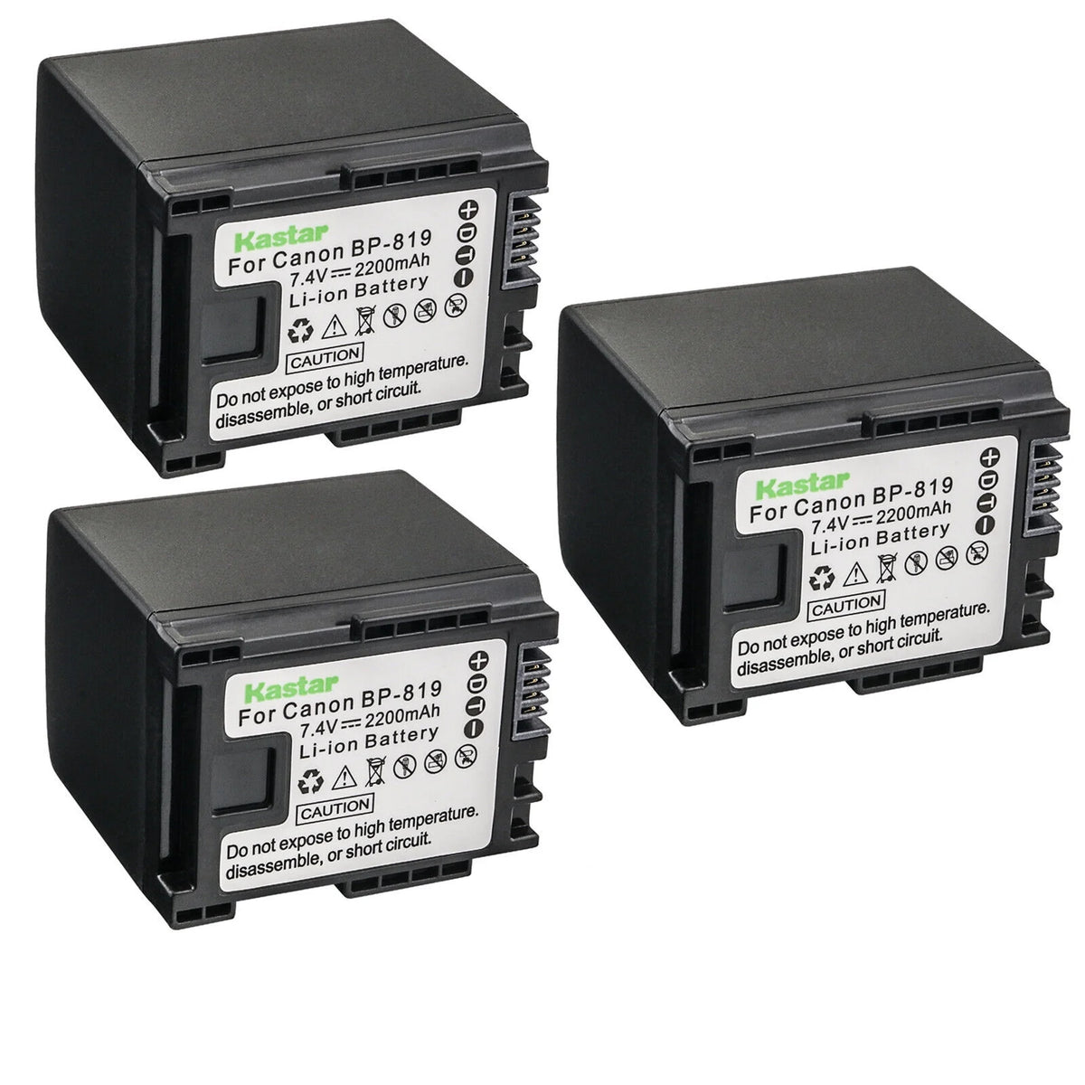 3-Pack 7.4V 2200mAh Replacement Battery for Canon Camcorder U362037