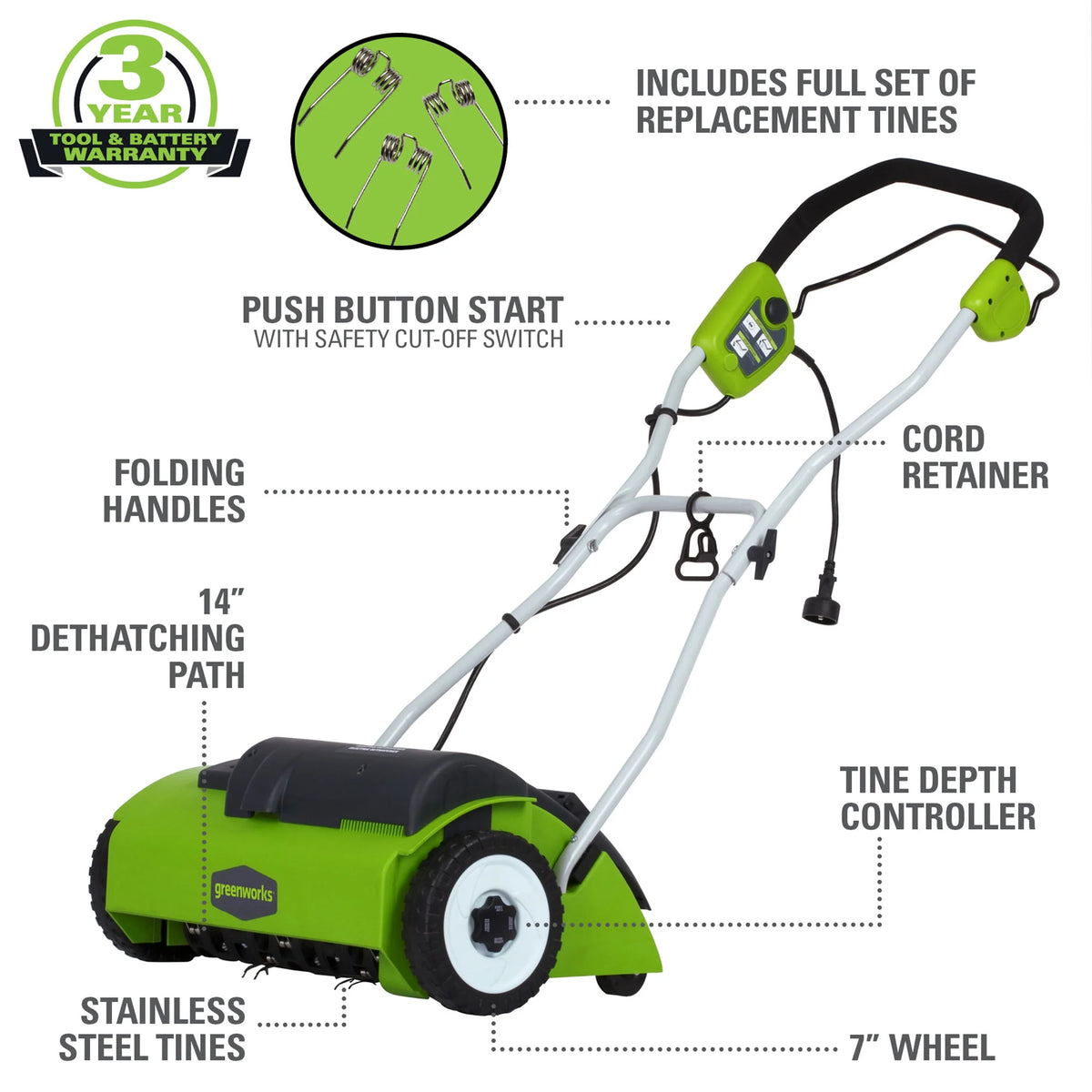 14 Amp Corded Electric Dethatcher K604