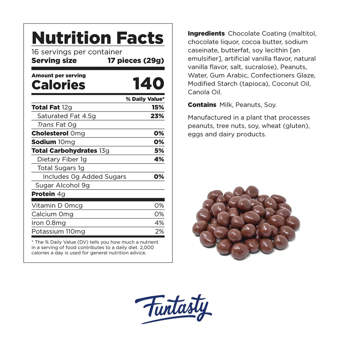 Sugar Free Milk Chocolate Covered Peanuts 1 Pound M268