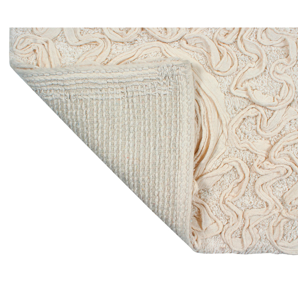 Ivory Cotton Bathroom Rug 17"x24" B9920