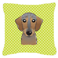 Lime Green Dachshund Decorative Pillow 18 x 18 In. R7277