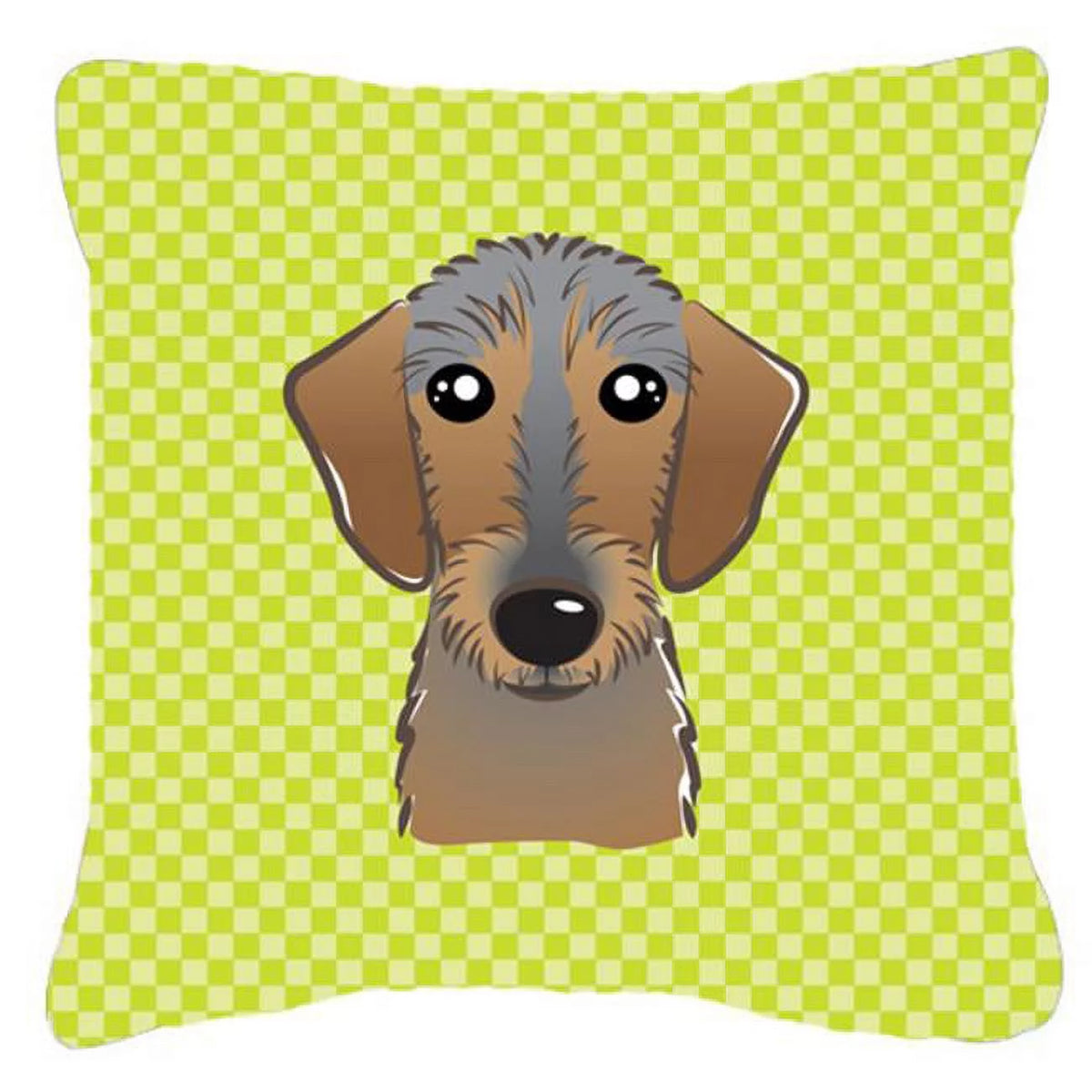 Lime Green Dachshund Decorative Pillow 18 x 18 In. R7277