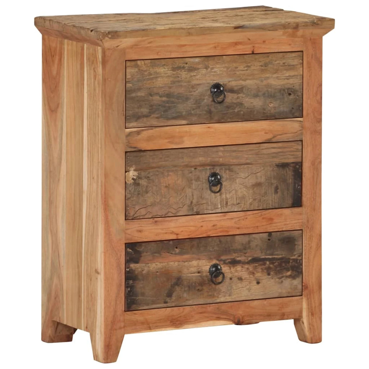 3 Drawer Acacia and Reclaimed Wood Sideboard P519
