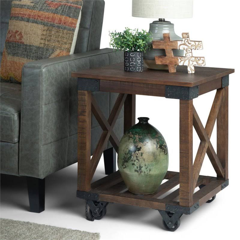 Distressed Brown End Table R240845