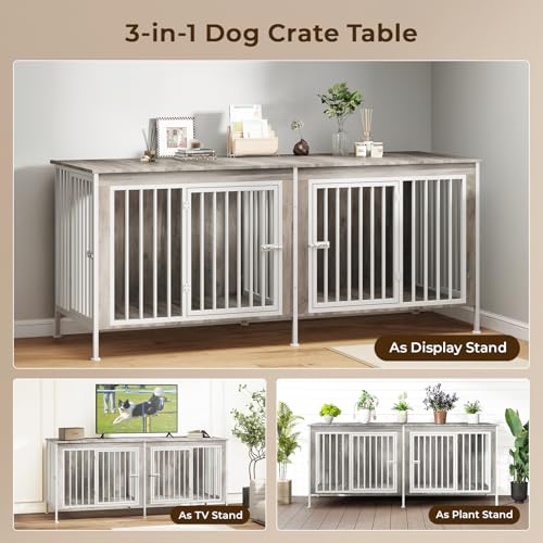 63 Inch Wooden Dog Cage with Divider T666