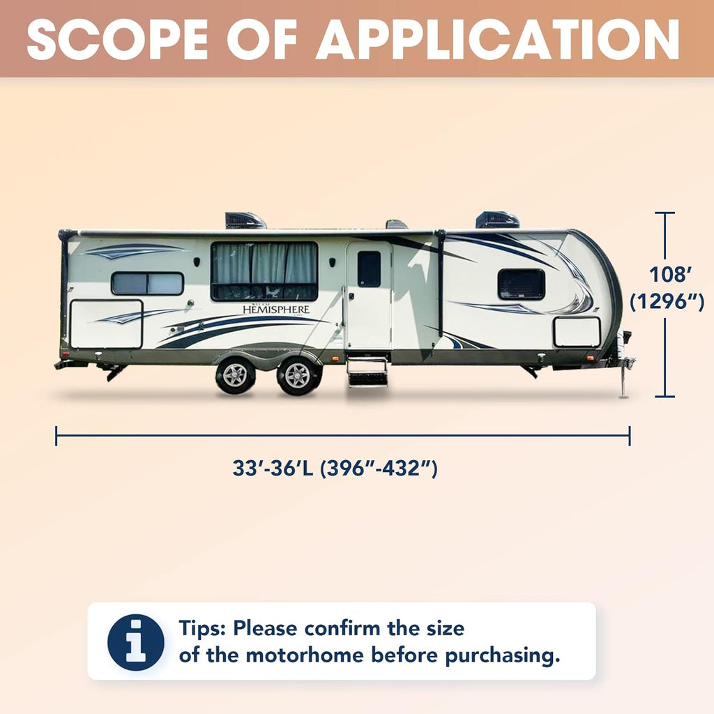 4-Layer Travel Trailer Cover with 2 Straps and 2 Patches L248