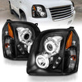 Chrome Projector Replacement Headlights Set with LED Halo J71423