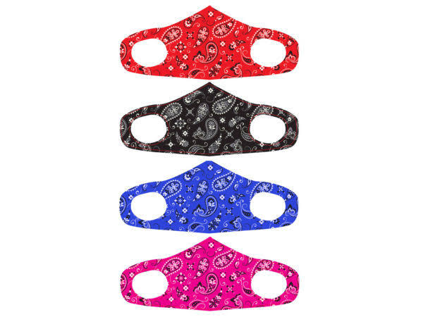 Bandana Style Washable Fabric Face Cover Assorted Color - Case of 40 J5183