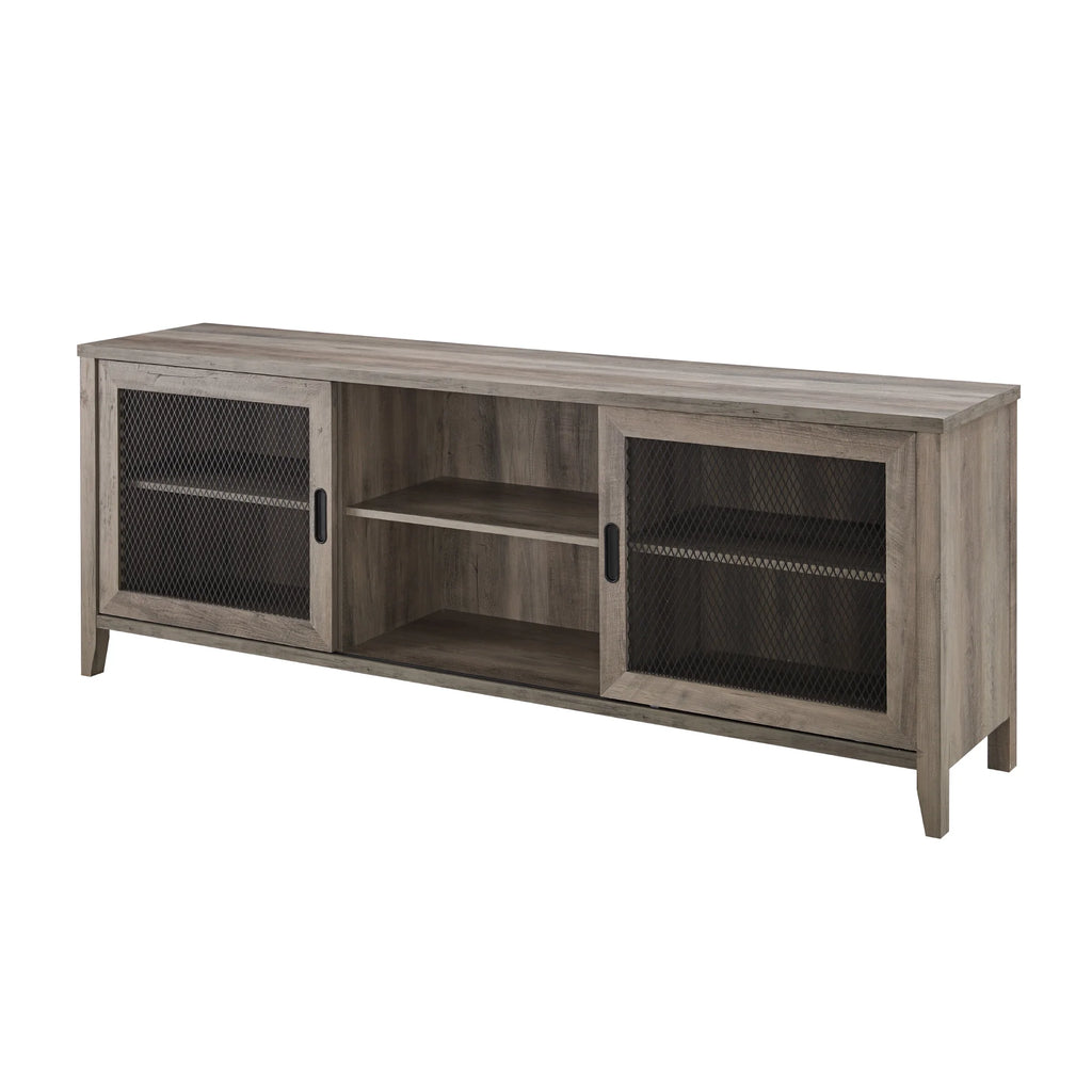 Grey Wash Sliding Door TV Stand Y503