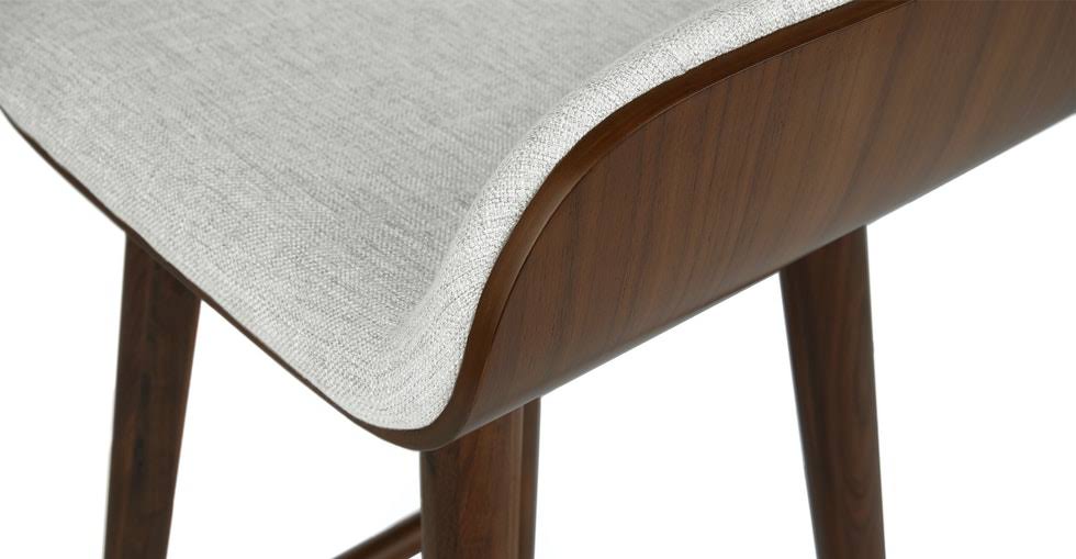 Gray Fabric Counter Stool with Walnut Legs I4853