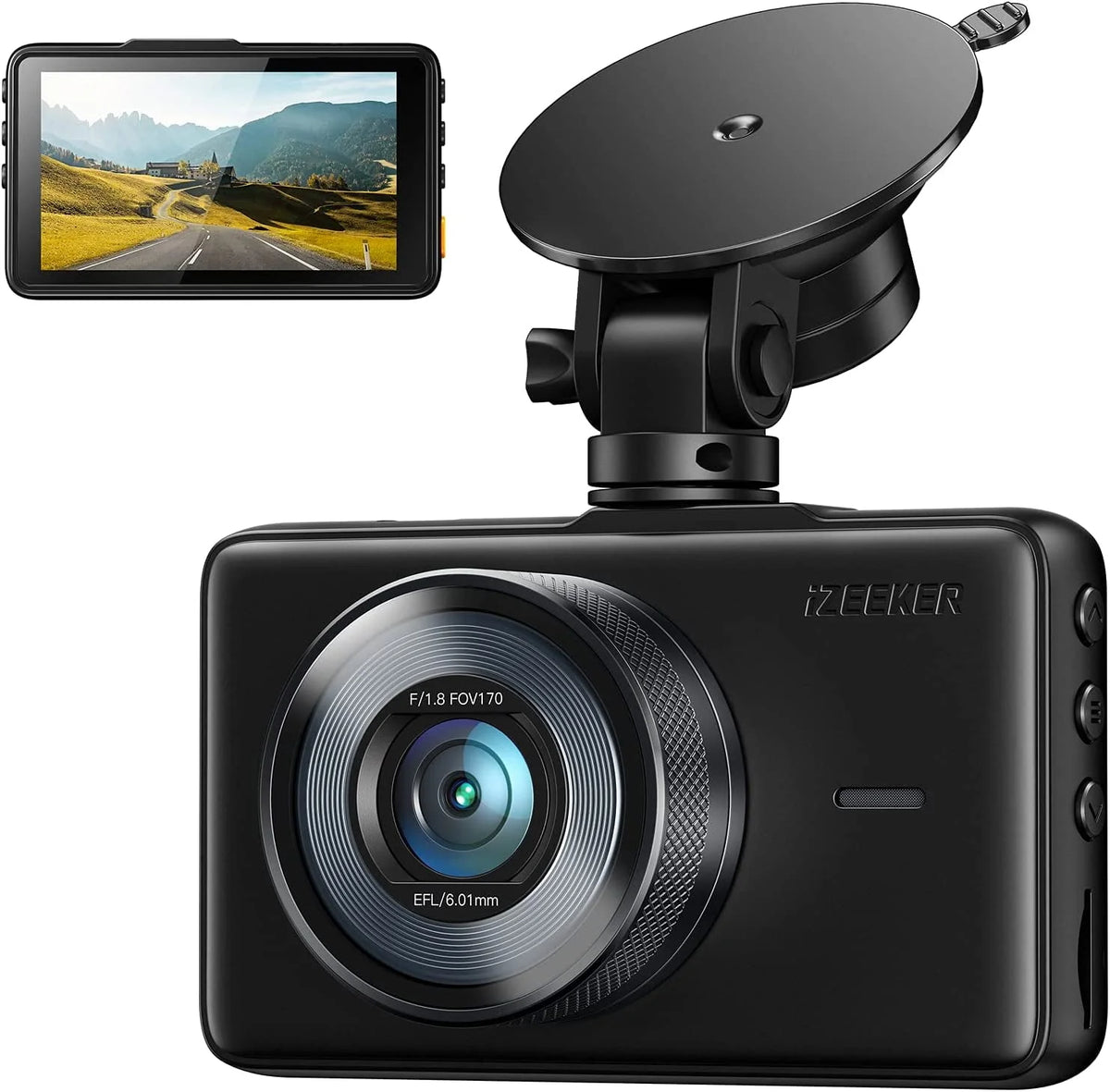 1080P Dash Cam with Night Vision, 3 Inch LCD, 170° Wide Angle D78106