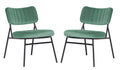 Turquoise Velvet Accent Chair with Metal Frame, Set of 2 L63687