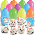 6 Toy Filled Easter Eggs with Mini Pull-n-Go Easter Bunnies W279095