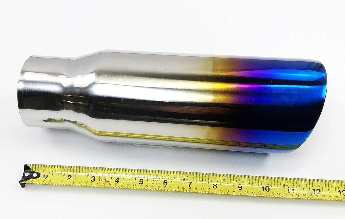 Exhaust Tip 4.00" OD 3.00" ID 12.00" Long Double Wall Stainless Blue Flame Pack of 2 T74325
