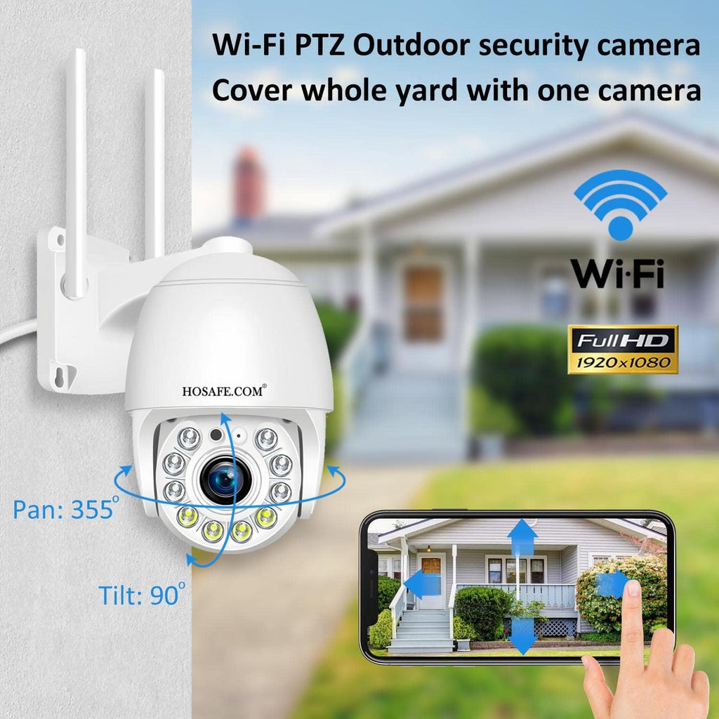 Outdoor WiFi IP Security Camera with Floodlight and Color Night Vision T30812