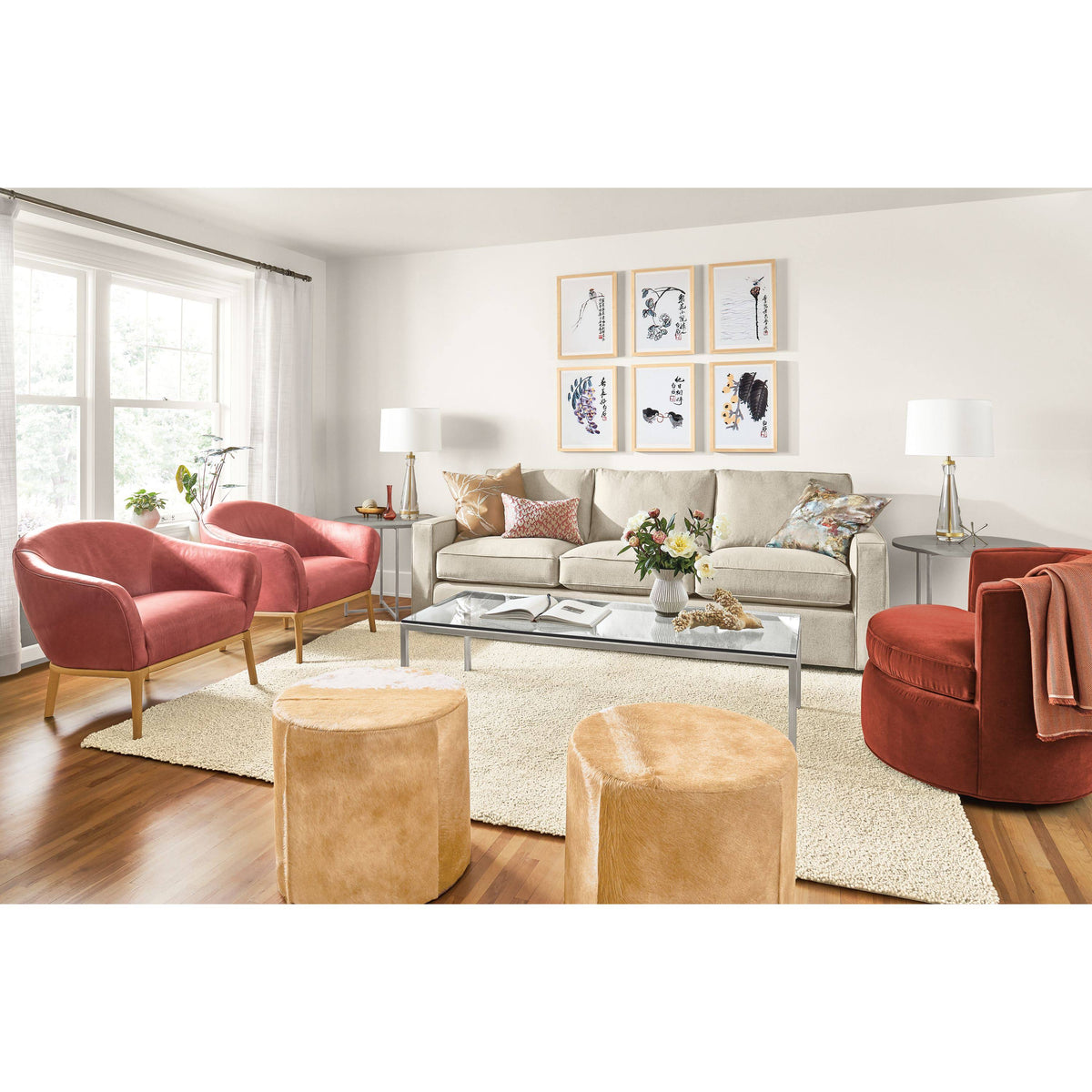 Round End Table in Stainless Steel 18 Diameter 22H Grey Light Grey Quartz Top L30276