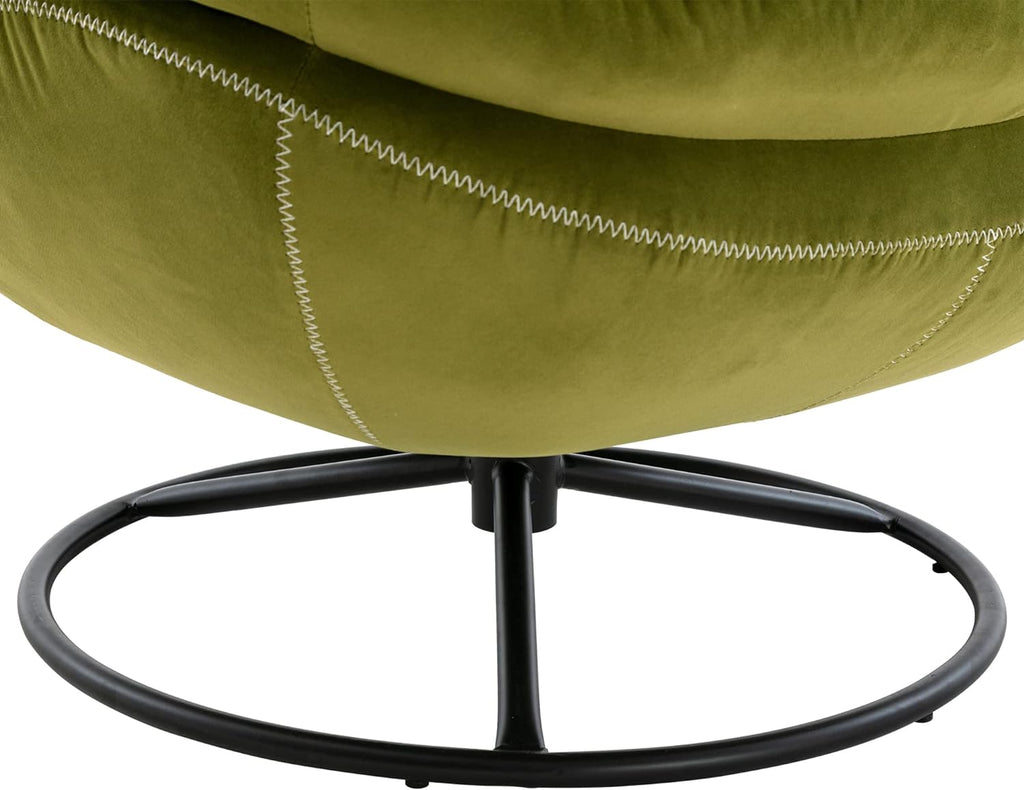 Light Green Velvet Swivel Accent Chair with Ottoman D496507