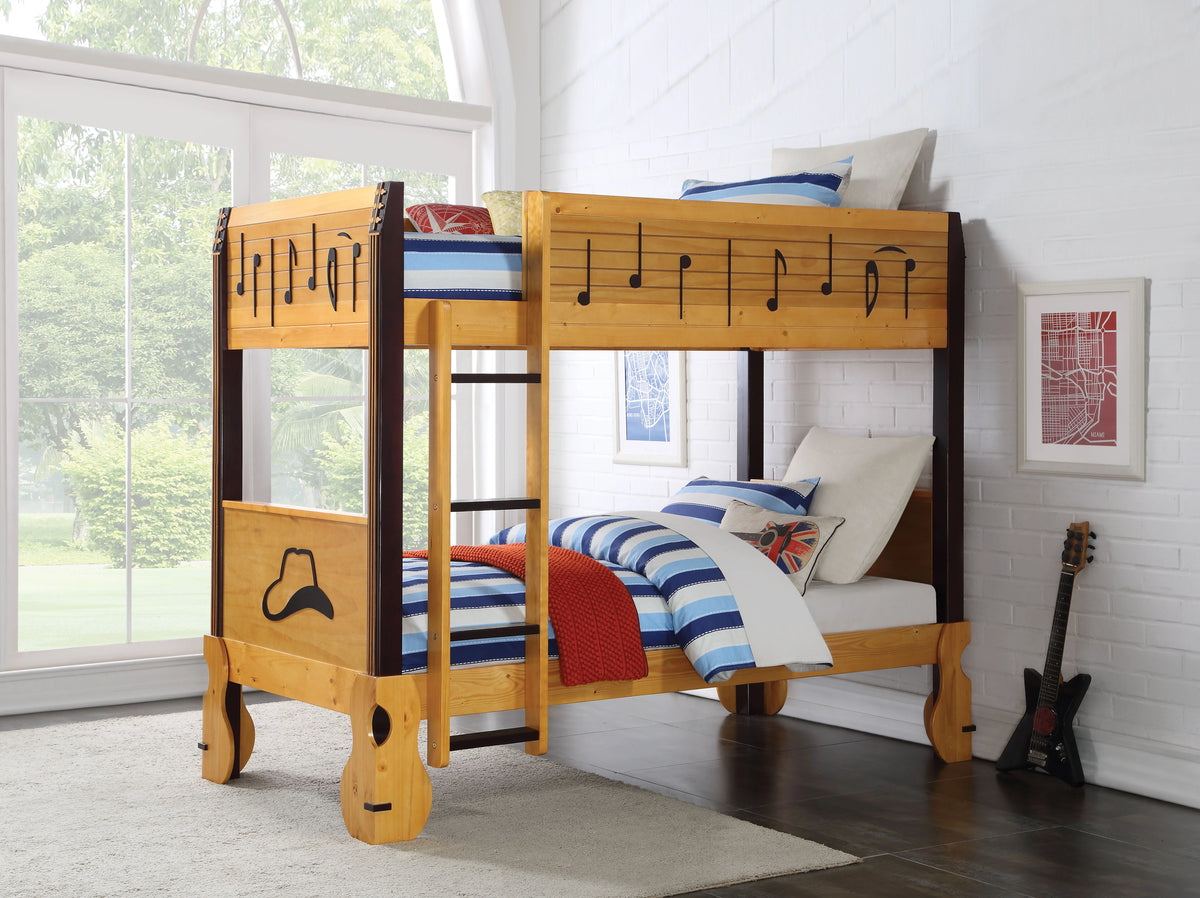 Twin Bunk Bed Honey Oak Espresso O5263