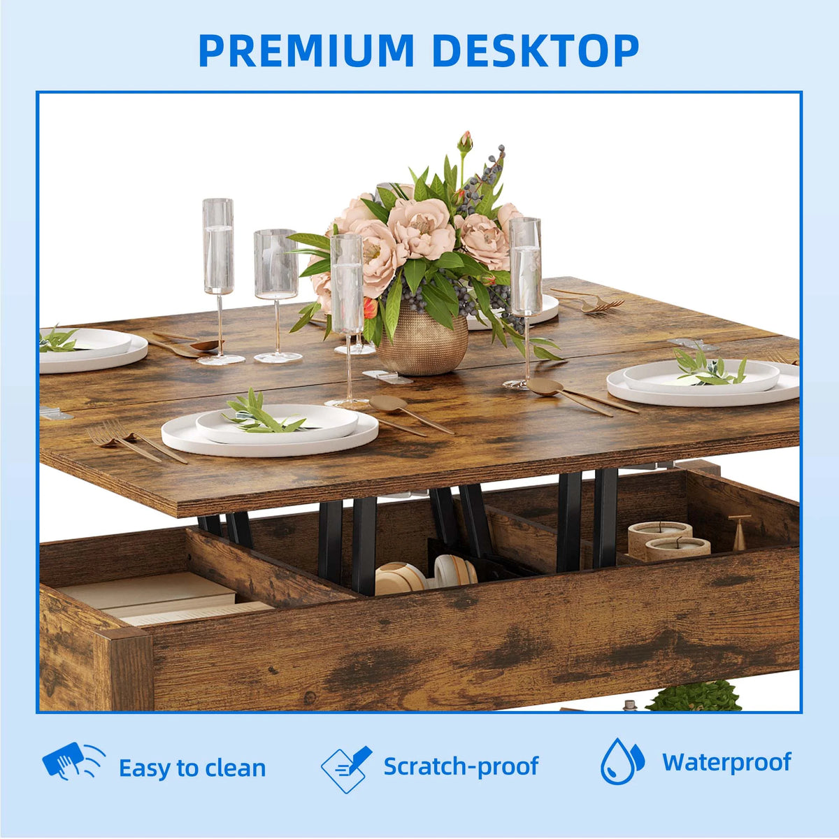 Lift Top Coffee Table with Storage P4271