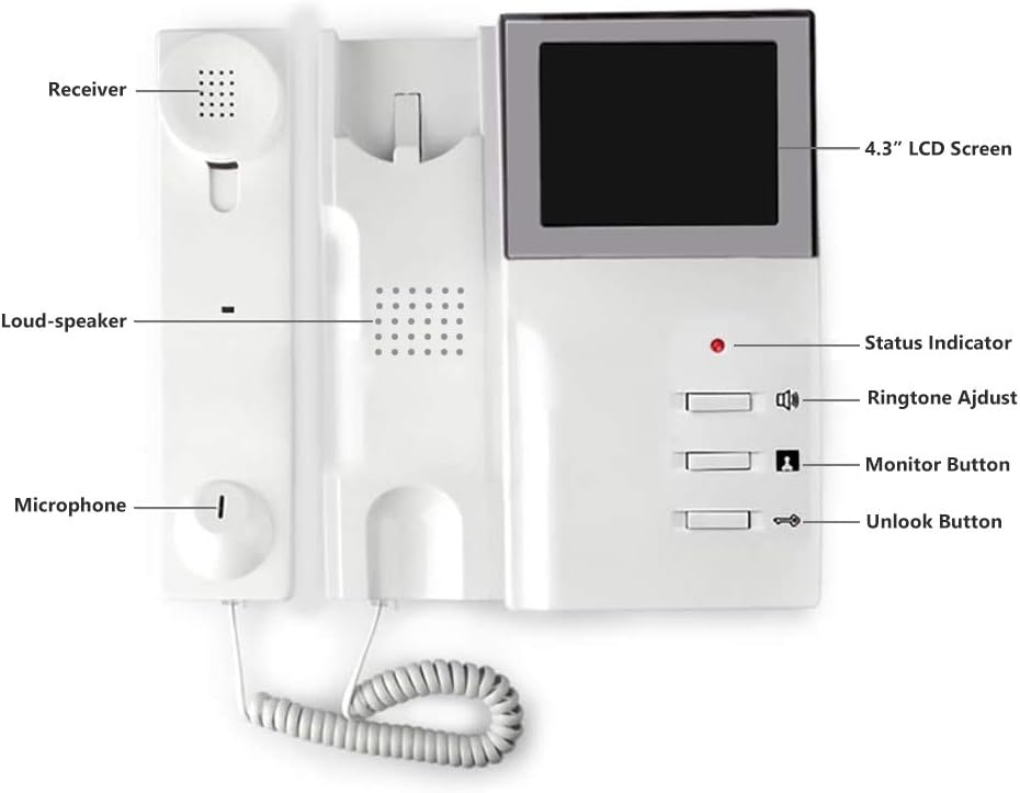 4.3 Inches Wired Video Door Phone System with LCD Monitor and IR Night Vision Camera S437635