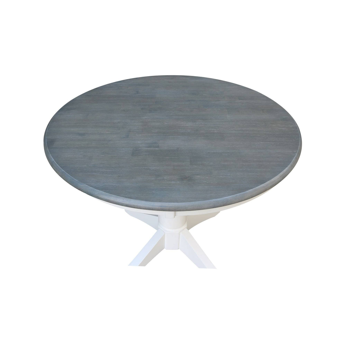 White/Heather Gray Round Top Pedestal Table P1542