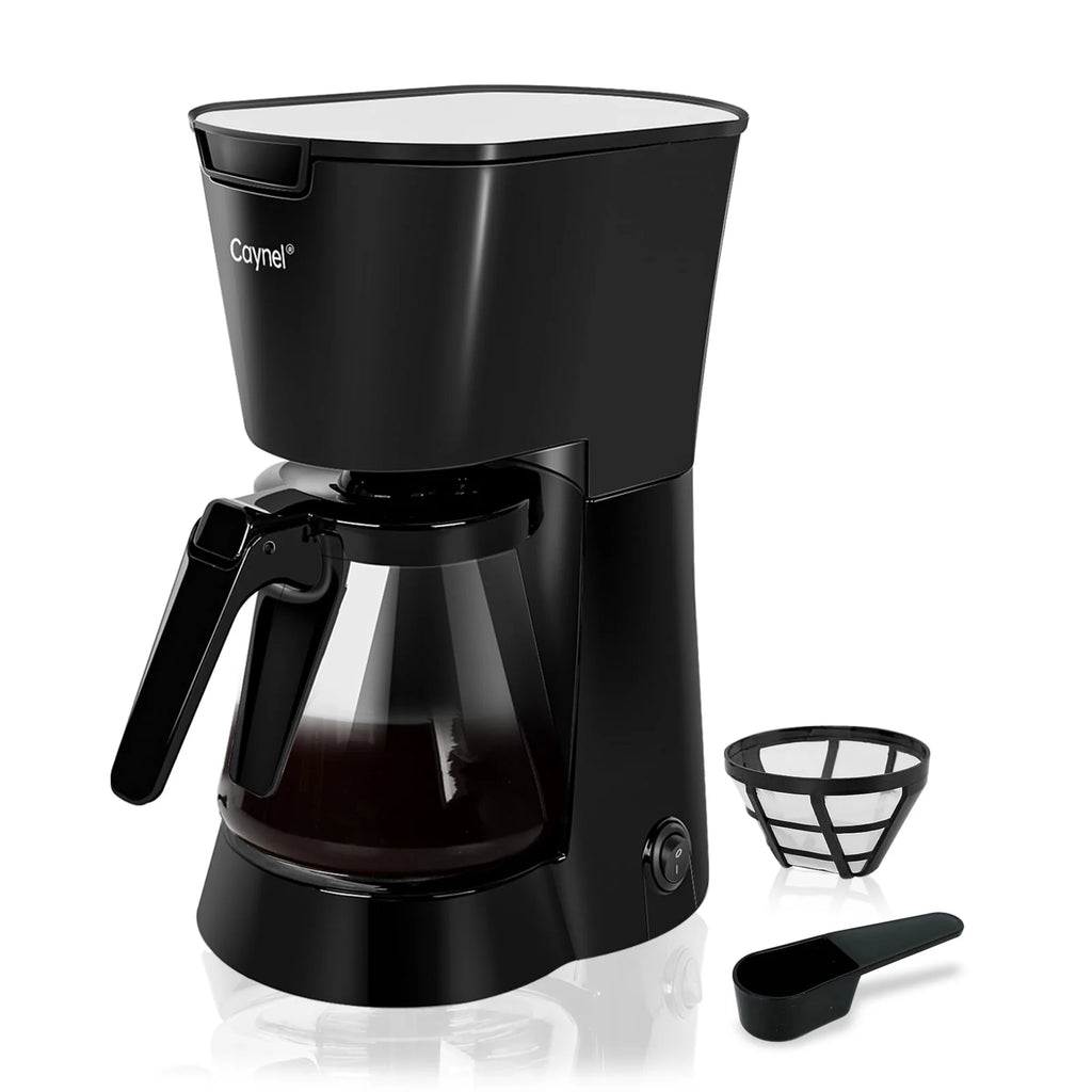 Black 5 Cups Programmable Coffee Machine 25 oz Water Tank T5552