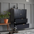 White 4 Drawer Tall Dresser with Metal Legs N363