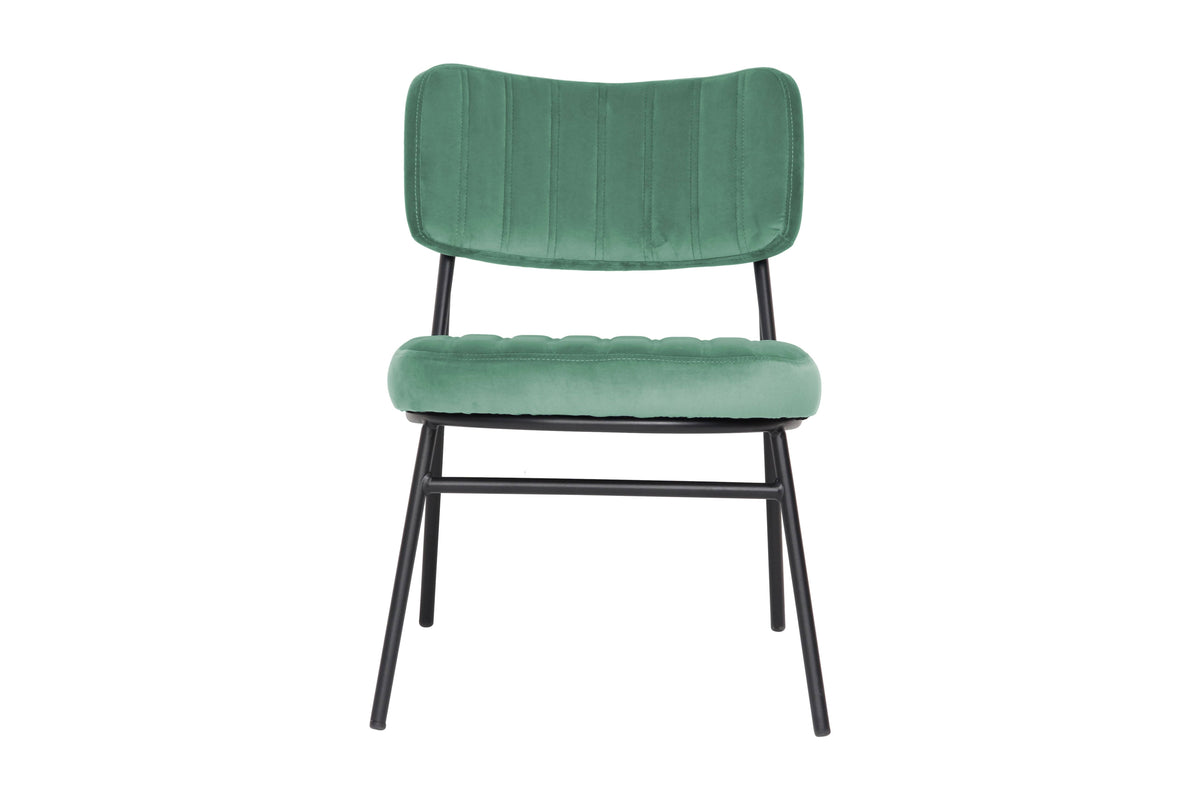 Turquoise Velvet Accent Chair with Metal Frame, Set of 2 L63687
