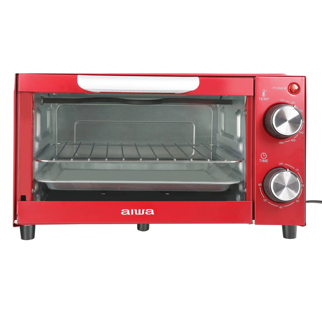 750W Red 4 Slice Toaster Oven with Baking Tray K52980