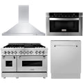 48 Range, Range Hood, Microwave, Dishwasher Appliance Set Q2493