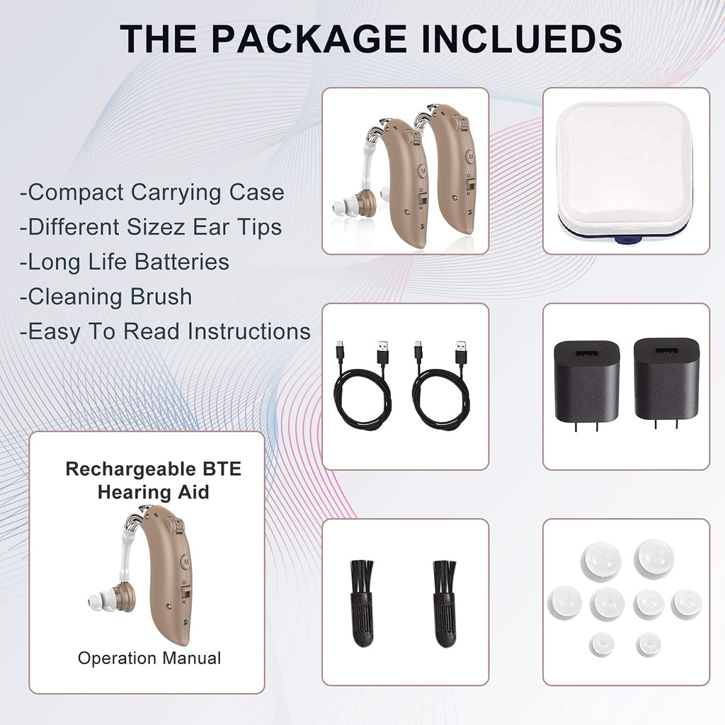 Rechargeable Digital Hearing Amplifier with Noise Cancelling and Volume Control W92542