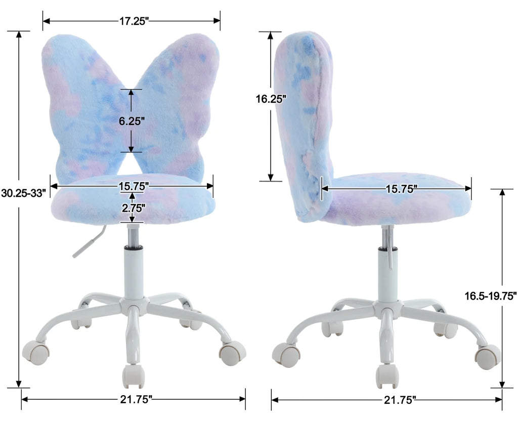 Adjustable Faux Fur Kids Desk Chair C1654