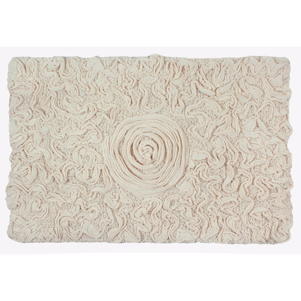 Ivory Cotton Bathroom Rug 17"x24" B9920