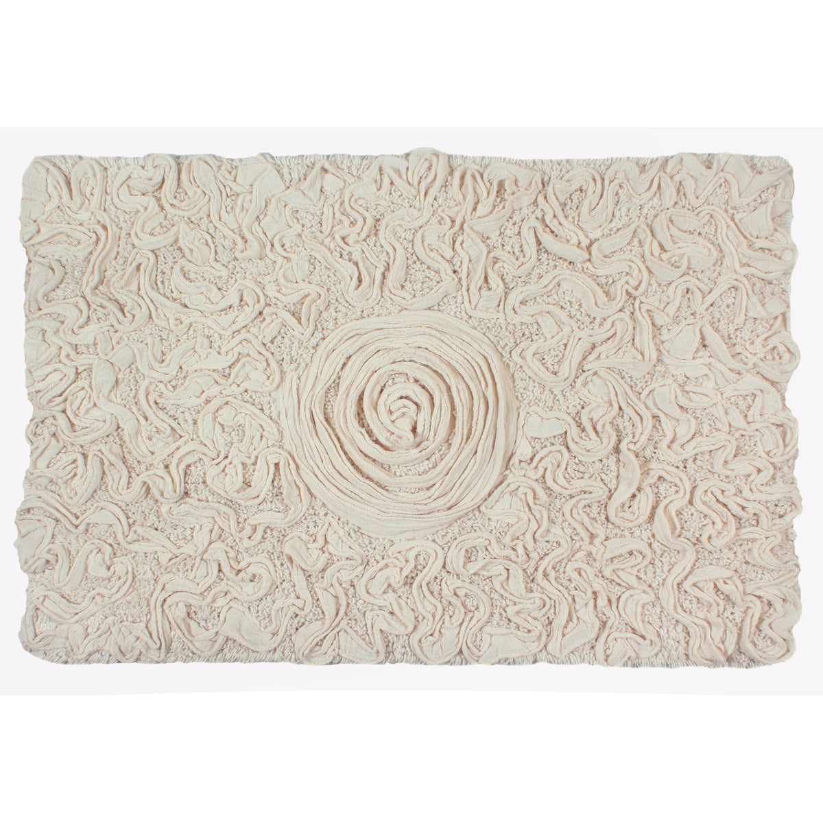 Ivory Cotton Bathroom Rug 17"x24" B9920