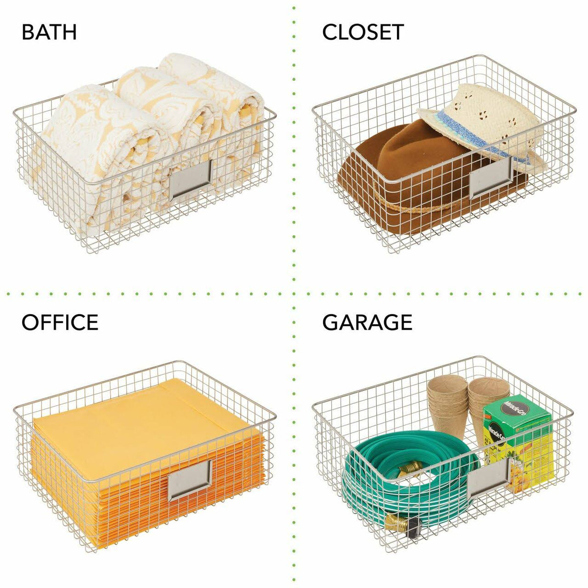 Black 4 Pack Metal Food Storage Basket G27560