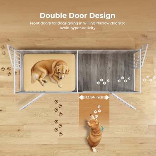 63 Inch Wooden Dog Cage with Divider T666