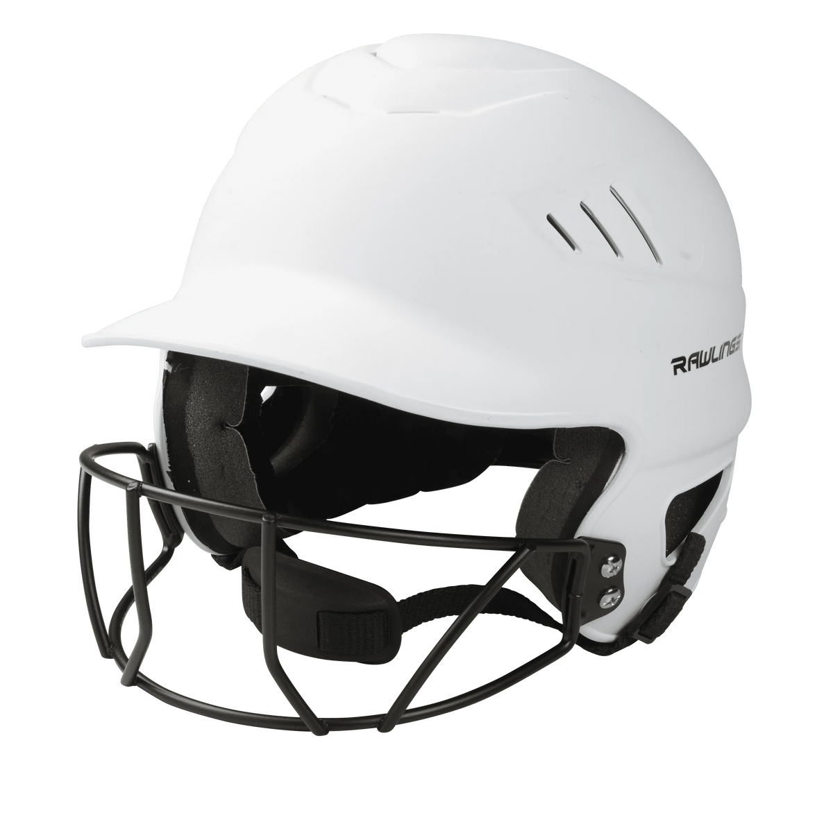 Matte White Fastpitch Softball Helmet with Face Guard R862472