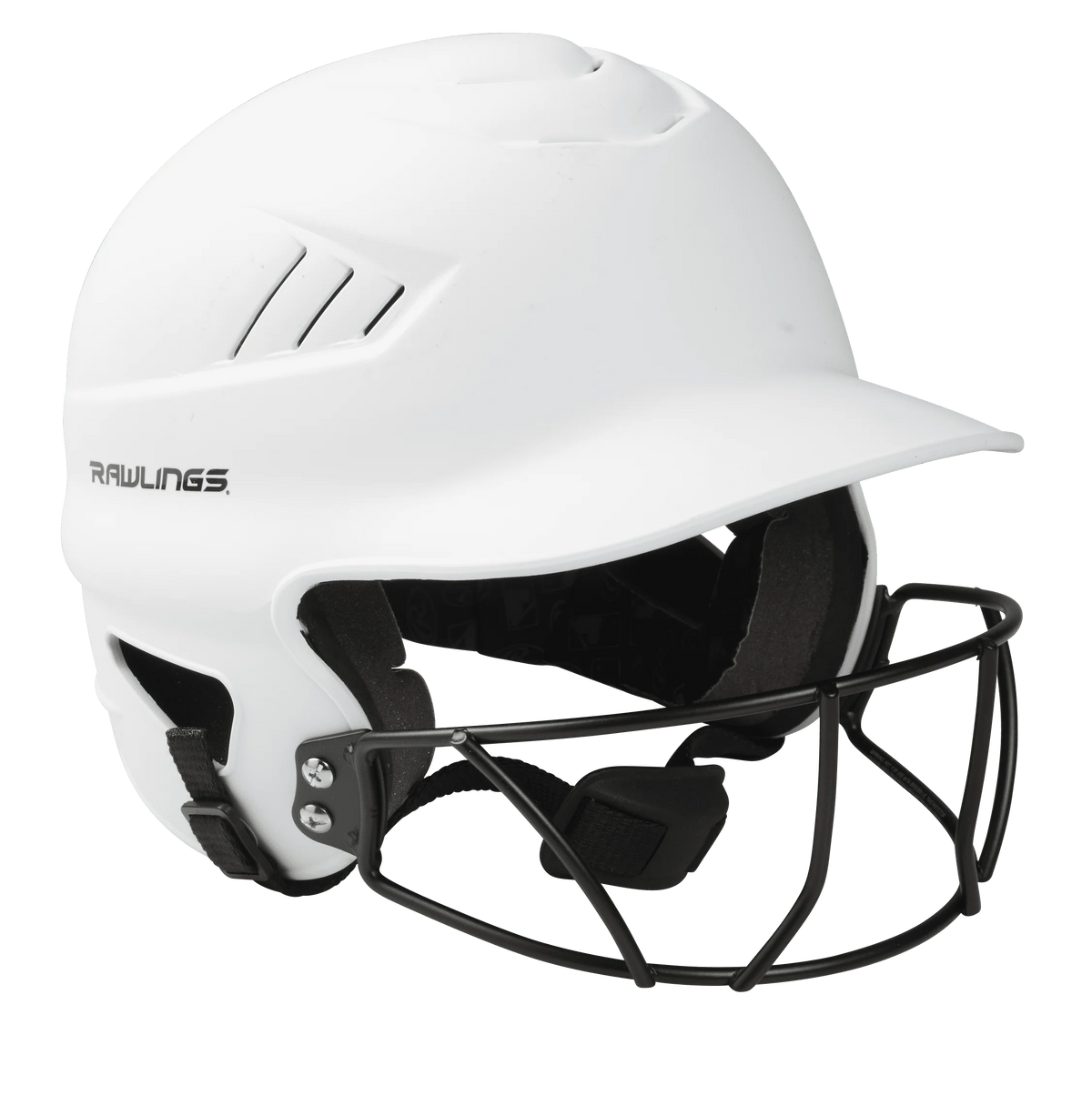Matte White Fastpitch Softball Helmet with Face Guard R862472