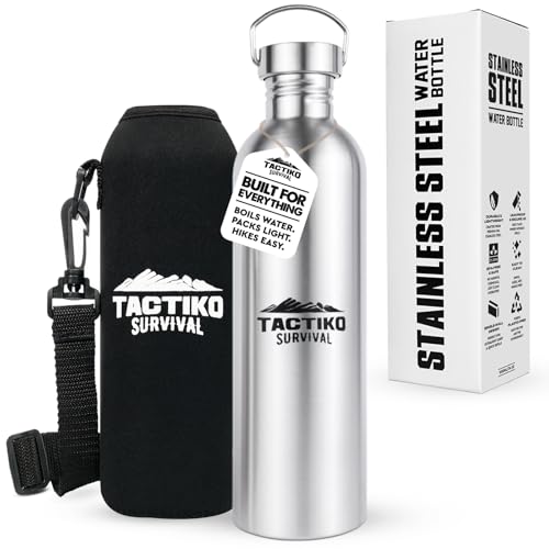 50 oz Stainless Steel Water Bottle with Sleeve and Strap H6148
