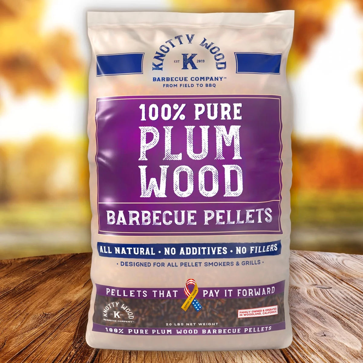 Plum Wood BBQ Cooking Pellets 20 lb Bag N873704