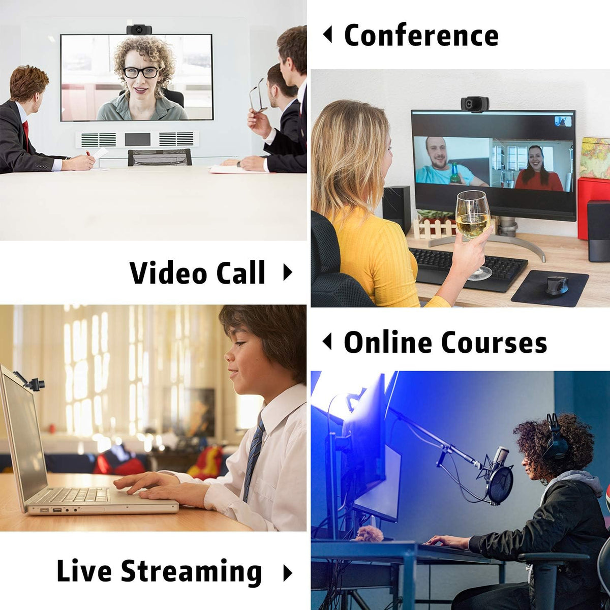 1080P HD Webcam with Microphone, USB PC Camera N748206