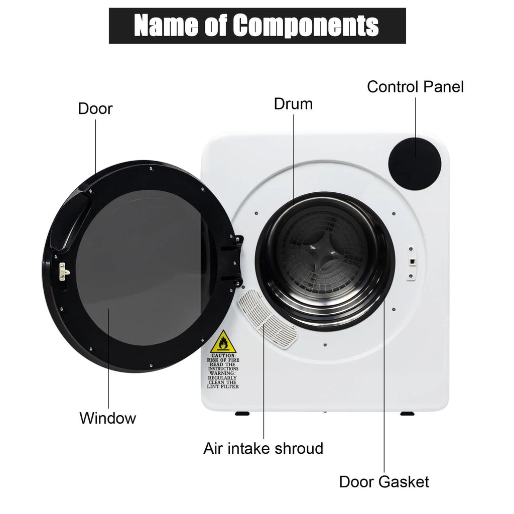 White Compact Electric Drum Dryer F169